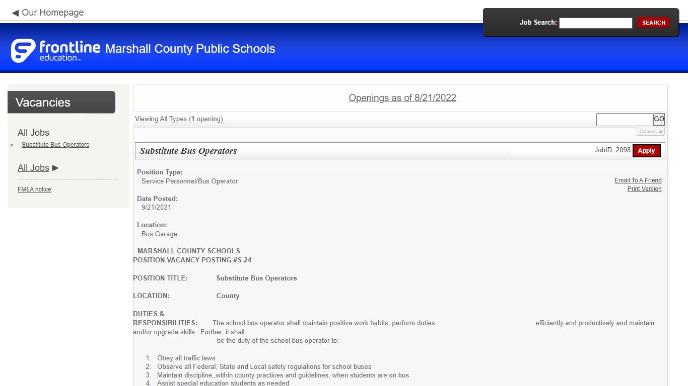 Marshall County Public Schools - Frontline Recruitment